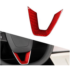 JSWAN Carbon Fiber Steering Wheel Panel Cover Fit for Tesla Refreshed Model 3 Highland Performance (2024+) Model Y Juniper (2025+) Steering Wheel Frame Trim Cover Accessories (Matte Twill Weave)