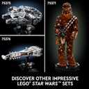 LEGO Star Wars Millennium Falcon 25th Anniversary Collectible - DIY Building Set for Adults, Men & Women, Ages 18+ - A New Hope Model with Display Stand - Star Wars Gift - 75375