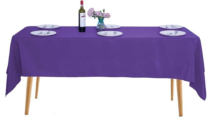 60x120 Inch Purple Rectangular Tablecloth 6 Feet Table Cloth in Polyester Fabric for Wedding/Banquet/Restaurant/Parties