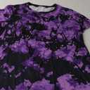 Avanova Women Distressed Short Sleeve Ripped T Shirts Crew Neck Tee Tops (Small, Black Purple)