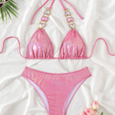 Swim EVENT 2pcs/Set Sparkly Crystal Decorated Bikini Summer, Size XL