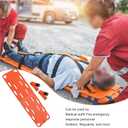 Spine Board Stretcher with Backboard Straps, Foldable Medical Stretcher for Patient Transport Rescue Lightweight, 73x19.5in, Orange
