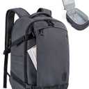 BAGSMART Travel Backpack Women, 15.6 Inch Carry On Backpack Flight Approved, TSA Approved Personal Item Travel Bag, Water Resistant Weekender Bag Luggage Daypack, Charcoal