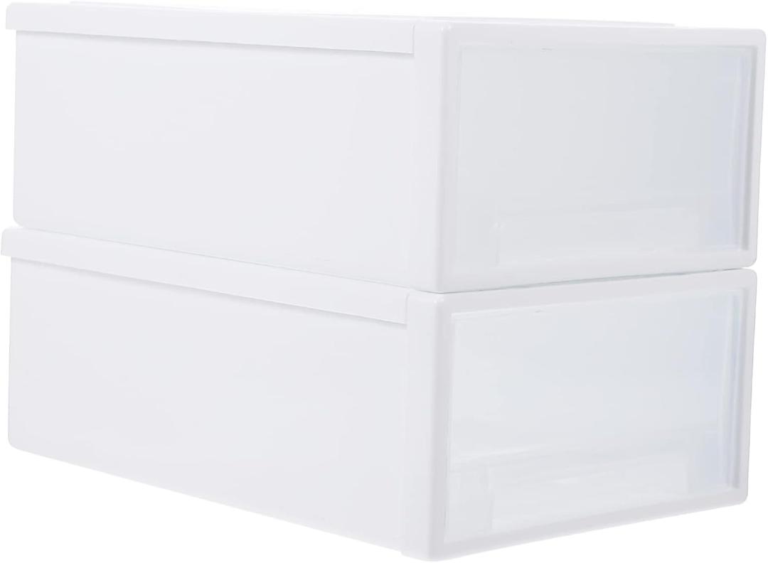 2Pcs Transparent Stackable Shoe Storage Organizer with Lids Plastic Containers for Shoes Closet Organizer Storage Boxes for Easy Access and Organization