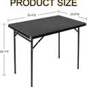3ft Rectangular Folding Table, All-Occasion Plastic Event Table for Indoor and Outdoor, Portable Desk, Camping, Durable and Stable, HDPE and Steel, Wide Application, Black