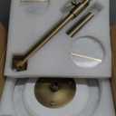 Adjustable-Height Marble Drink Table - 10x10x22-30, White Marble & Antique Brass, Modern Round End Table, Side Table with Pedestal Stand for Small Spaces, Vintage Metal Martini Cocktail Accent