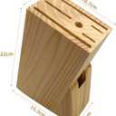 Wooden Knife Block Countertop Knife Holder Knife Organizer with Scissors-Slot for Kitchen