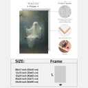 Vintage Halloween Wall Art Ghost On The Swing Poster Canvas print dark academia Room Decor Face Spooky Gothic for Halloween Party House Decor 8x12inch Framed (style-3)