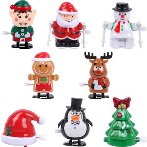 CCINEE 8 Packs Christmas Wind Up Toys, Mini Stocking Stuffers Toys Bulk for Classroom Prizes Assorted Clockwork Toys for Goody Bag Fillers Christmas Cracker Party Favors