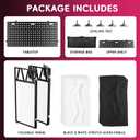 Portable DJ Booth, 2-Tier Foldable DJ Table Stand, DJ Facade Booth Table, 40" x 20" - Double Layer