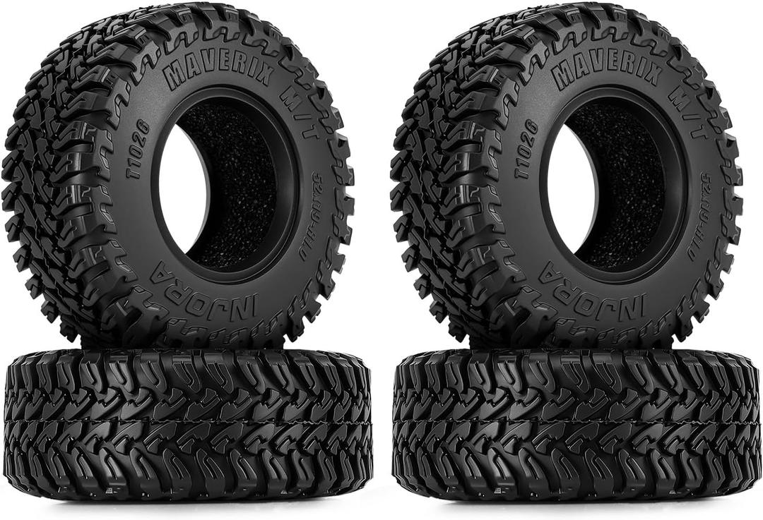 INJORA 1.0" MAVERIX M/T Tires 52 * 19mm for 1/18 1/24 RC Crawlers Upgrade(T1026)