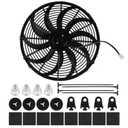 16 inch 16" Universal Slim Fan Push Pull Electric Radiator Cooling 12V Mount Kit, 12V 120W Motor