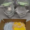 Glass Soup Containers with Lids 32 oz, 4 Cup Glass Storage Containers, Tall Borosilicate Glass Food Storage Containers for Lunch, Ice Cream, Travel and Deli, Soup Freezer Safe Containers with Lids (Multicolor)