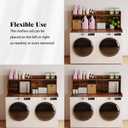 Unionly 2-Tier Washer Dryer Countertop with Clothes RailLaundry Topper with Edge and Non-Slip Pad for Washer and Dryer Laundry Hamper Counter Storage Organization (Rustic Brown, Full)