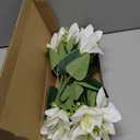 4 Bundles Artificial Tiger Lily Silk Flowers Faux Fake Lilies Plants for Wedding Bouquet Home Party Indoor Table Hotel Office Vases Floral Arrangements Outdoor Garden Decor (White)