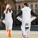 vavalad Adult Onesie Costume Halloween Christmas Cosplay Funny Costume Women Men (White, L)