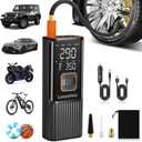 Tire Inflator Portable Air Compressor - Air Pump for Car Tires Dual Mode 9000mAh & 12V DC, 150PSI Electric Bike Tire Pump with Pressure Gauge for Bicycle Motorcycle Ball, Gifts for Car Owner (Black)