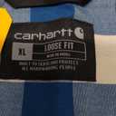 Carhartt Men's 106140 Loose Fit Midweight Short-Sleeve Plaid Shirt (X-Large, Deep Lagoon)