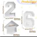 Tellingyou 3 Pcs 13.7" 2026 Graduation Fillable Letter, Plastic Number Trays for Food 2026, Charcuterie Number, Grad Fillable Letter for Class of Congrats Grad Party Supplies(2026,White)