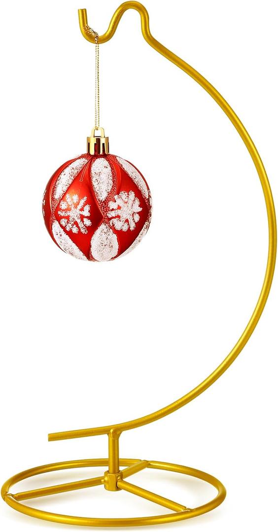 Baderke Ornament Display Stand, Ornament Hanger Holder Glass Ball Air Plant Holder, Hanging Terrarium Stand for Christmas Wedding, Home Office Decor,10.43" H(Gold)