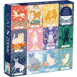 Galison Cat Zodiac 500 Piece Puzzle, Multicolor, 1 EA