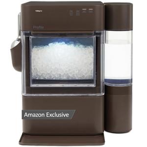 GE Profile Opal Ultra, Countertop Nugget Ice Maker, 1 Gal XL Side Tank, 38 lbs/Day, Pebble Pellet Crushed Ice Machine, WiFi Chocolate Quartz