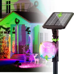 Solar Spot Lights Outdoor Waterproof IP67, 36 LED 3 Lighting Modes Solar Flood Lights, 2-in-1 Wall Light for Tree Yard Garden Pathway (Multicolor, 4 Pack)