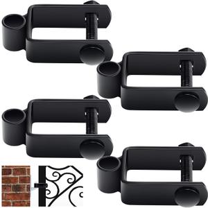 Hicarer 4 Pcs 1 1/2" x 1 1/2" x 5/8" Square Post Female Hinge with Nut and Bolt, Black Galvanized Steel Hinge for Fence Gate