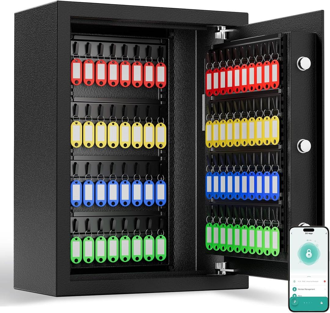 XDeer 172 Key Lock Box Wall Mount with Code & WiFi, Combination Lockbox