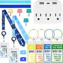 15 Pcs Cruise Essentials Accessories Kit Must Haves Set Include Non-Surge Power Strip, Retractable Cruise Lanyards for Ship Card, Luggage Tags Holder, Towel Bands, Anti Nausea Wristband, Magnetic Hook