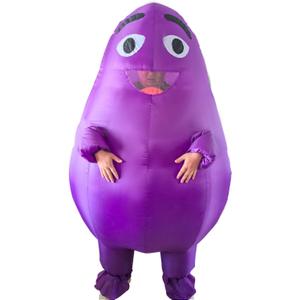 Mr.Ma Rich Inflatable Costume Adult, Purple Eggplant Halloween Mascot Costume (Adult (55'' to 75''))