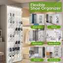 Unjumbly Over the Door Shoe Organizer with 40 Large Breathable Mesh Pockets, Space Saving Shoe Holder, Hanging Shoe Rack for Entryway Bedroom Closet Storage (White, 40 Pockets)