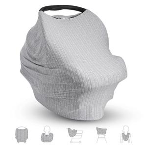 Munchkin 5-in-1 Baby Car Seat Cover  Versatile Nursing Cover Up for Breastfeeding, High Chair and Carrier Protection with XtraGuard Silver-Ion Technology, Grey