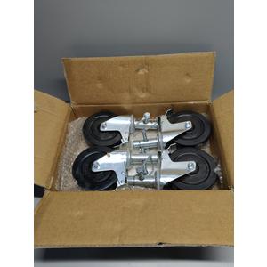 RDUIGT 5 Inch Scaffolding Wheels Set of 4 Scaffold Wheels with Locking Brakes Round Stem Rolling Scaffolding Caster 440LBS Capacity Per Wheel