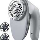 Bymore Fabric Shaver & Lint Shaver for Clothes and Furniture, Heavy Duty Sweater Shaver Lint Remover with Large 65mm Shaving Head, 6-Leaf Blades, Extra Replacement Blades for Couch, Sofa & Upholstery (5.7*3.34*5.31inches, Gray)