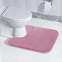 Yimobra Memory Foam Toilet Bath Mat U-Shaped, 24 X 20 Inches,Soft and Comfortable, Super Water Absorption, Non-Slip, Machine Wash and Easier to Dry for Bathroom Commode Contour Rug, Mauve