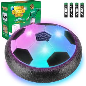 Set of 1 Light Up LED Soccer Ball Toys, Hover Toys for Boys Girls 4-7 8-12, Stocking Stuffers for Kids, for 3 4 5 6 7 8 9 10 11 12 Year Old Boys Girls (Black)