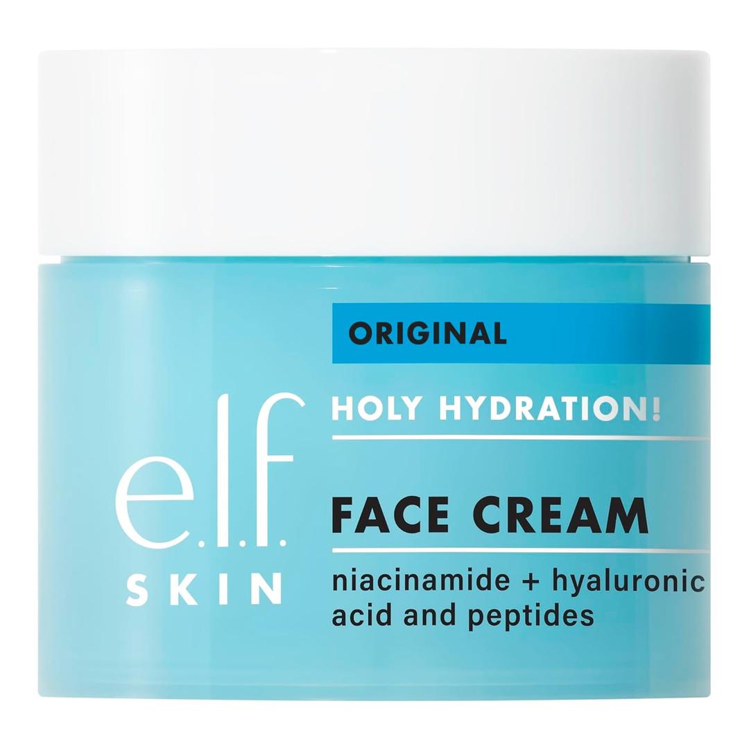E.L.F. Skin Holy Hydration! Face Cream, Moisturizer For Nourishing & Plumping Skin, Infused With Hyaluronic Acid, Vegan & Cruelty-Free, 1.7 Oz