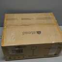 Round Metal Drink Table with Faux Marble Top, Brass Pole & Dome Base – Modern Small Pedestal Side Table for Living Room, Bedroom, or Office – Easy Assembly, Scratch-Resistant Base