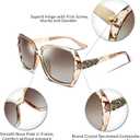 FEISEDY Polarized Women Square Sunglasses Sparkling Composite Shiny Frame B2289