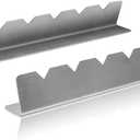 Kabob Skewers Rack Set of 2, Stainless Steel Skewers Holder with 6 Notch Compatible with Wood, Bamboo, Round, Metal, Flat Skewers for Grilling, BBQ Grilling Accessories (Pouch Included)