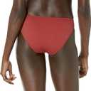 Amazon Essentials Women's Side Tab Bikini Swimsuit Bottom (Large, Brick Red)