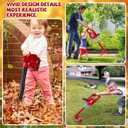 Arrowbash Toy Leaf Blower & Kids Weed Trimmer Set for Kids, Battery Powered with Sounds, 2 Pcs Gardening Toy Gift for Boys & Girls, Small