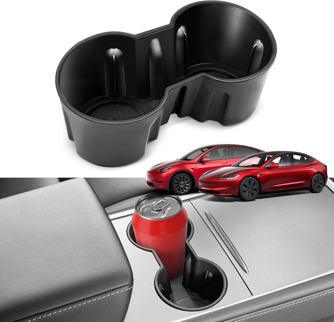 YHTAUTO Fit Tesla Model Y Model 3 Center Console Cup Holder Insert Tesla Interior Accessories for Model Y 2021-2025 Model 3 2021-2023