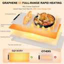 Extra Large Food Warming Mat 36"x16" Graphene Heating | 11 Temp Settings & 6 Heating Modes with Timer & Child Lock Perfect for Kitchen, Camping & Buffets | Ideal Gift for Family Gatherings & Christmas