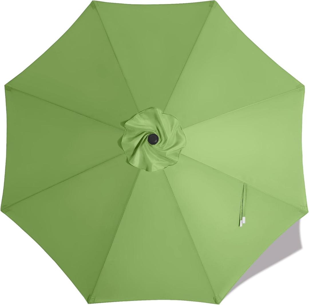 MASTERCANOPY Patio Umbrella 9 ft Replacement Canopy for 8 Ribs-Soft Green Canopy Only