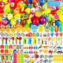 WOWSCAN [6 Golden Eggs] 100PCS Prefilled Easter Egg Fillers with Novelty Toys Inside, Easter Basket Stuffers Classroom Prizes Supplies Egg Hunt Party Favors for Kids Toddlers Boys Girls