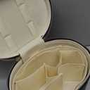 OMISTAR Makeup Vanity Bag for Women - Large Capacity Cosmetic Organizer with Removable Liner, Waterproof PU Leather Skincare Bag, Portable Chic Cosmetic Make Up Case for Skincare, Accessories, Black