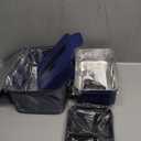 Vingud Cordless Electric Lunch Box for Adults, 1.8L Rechargeable Heated Lunch Box Food Warmer, Portable Self Heating for Mens/Office/Car, Lonchera Elctrica Porttil Battery Powered Valentine's Gift (Blue+Black)