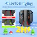 Switch 2 Charging Dock,Switch Joycon 2 Dual-Direction Controller Charger,Fast Magnetic LED Indicator Controller Charger Station [with Charging Cable and Wrist Straps] (Flat type)